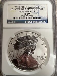 SILVER 2013-W Silver Eagle NGC PF-69 REVERSE PROOF First Releases RP-163