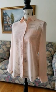 Delia's Cream Sheer Button Down Blouse Great Condition - Picture 1 of 10