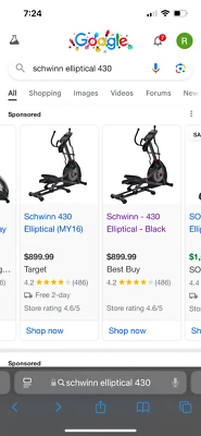 Schwinn 430 Elíptica Usada Una Vez Excelente Estado Foto 1 de 2