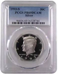 Kennedy 1993-S 50c Pcgs Pr 69 DCAM SILVER PROOF Strike US Coin - Picture 1 of 4