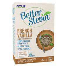 French Vanilla Stevia Packets 75/box By Now Foods