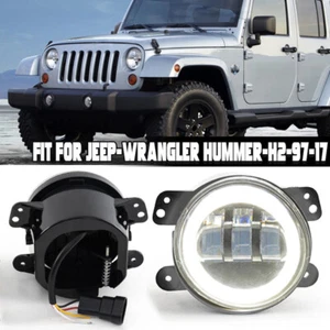 Luces antiniebla LED parachoques de 2 piezas lámpara de paso DRL ojos de ángel para Jeep Wrangler JK JL JT - Imagen 1 de 16