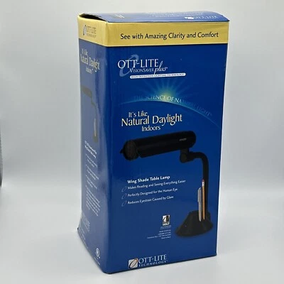 Ott-Lite Vision Saver Plus Wing Shade Table Lamp Desk K83G56 13W Natural Light - Image 1 of 4