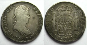 *TRIU* MEXICO Ferdinand VII 8 REALES 1817 J J Mexico City Mint Silver - Picture 1 of 1