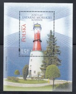 POLAND 200th Anniversary Rozewie Lighthouse MNH souvenir sheet