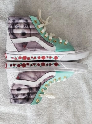 💚 Vans Off The Wall Blanco Goma Diseñador Monopatín Alto Para Mujer Talla 8.5  Foto 1 de 4