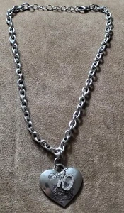 Sterling Silver Large Heart Pendant Stamped Senior 2010 Necklace Chain 1.9oz - Picture 1 of 6