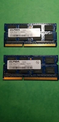 4GB (2x2GB) PC3-8500s DDR3-1066MHz 2Rx8 Unbuffered Elpida Sony Laptop Upgraded - Image 1 of 2
