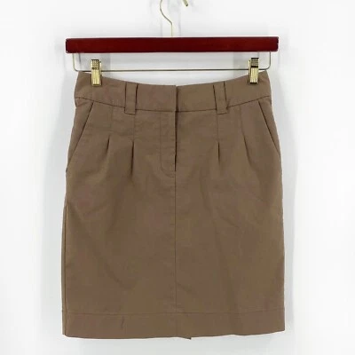 Falda Elevenses Anthropologie Talla 4 Marrón Calce Recto Cintura Plisada NUEVA Foto 1 de 4