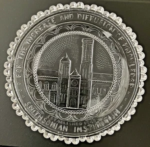 Smithsonian Institution Castle Washington DC Crystal Pairpoint Glass Cup Plate - Picture 1 of 9