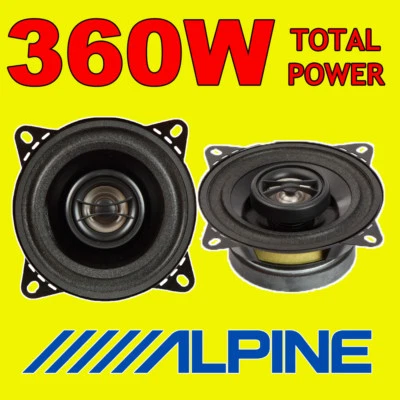 ALPINE 360W TOTAL 2WAY 10cm/4" SXV-1025E SXE-1025S CAR/VAN DOOR SHELF SPEAKERS - Image 1 of 3
