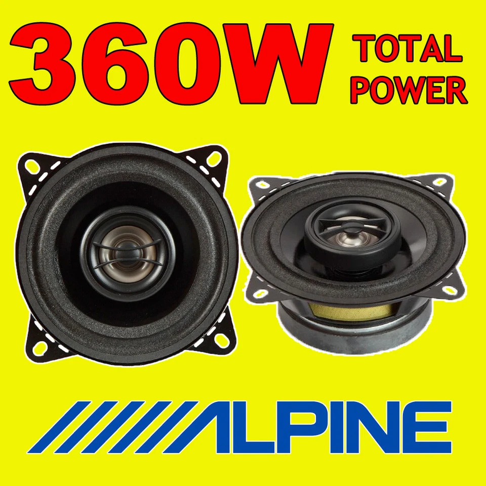 Alpine Sxv-1025e 10cm 4" 180w Coaxial Radio Stereo Audio Speakers Door Shelf