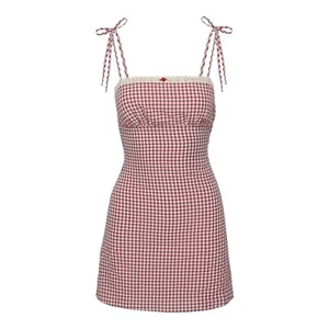Princess Polly Dress Gingham Red Check Lace Trim Summer Holiday UK 4 BNWT - Picture 1 of 10