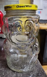 1989 Super Mario Bros Kraft Cheez Whiz Glass Jar  7" Inches With Mario Lid  A - Picture 1 of 5