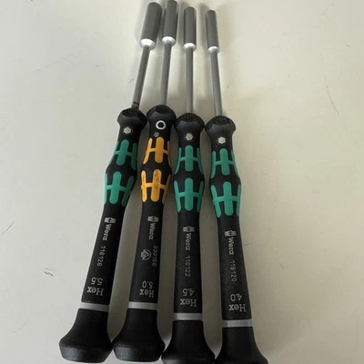 Wera x4 Kraftform Micro Series Nutdriver Hex 4.0 4.5 5.0 5.5 - Image 1 of 4