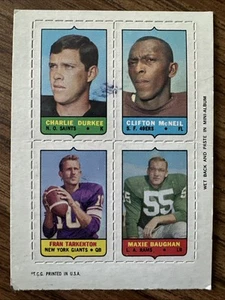 Durkee / McNeil / Tarkenton / Baughan 1969 Topps Four-in-One #16 - Foto 1 di 2