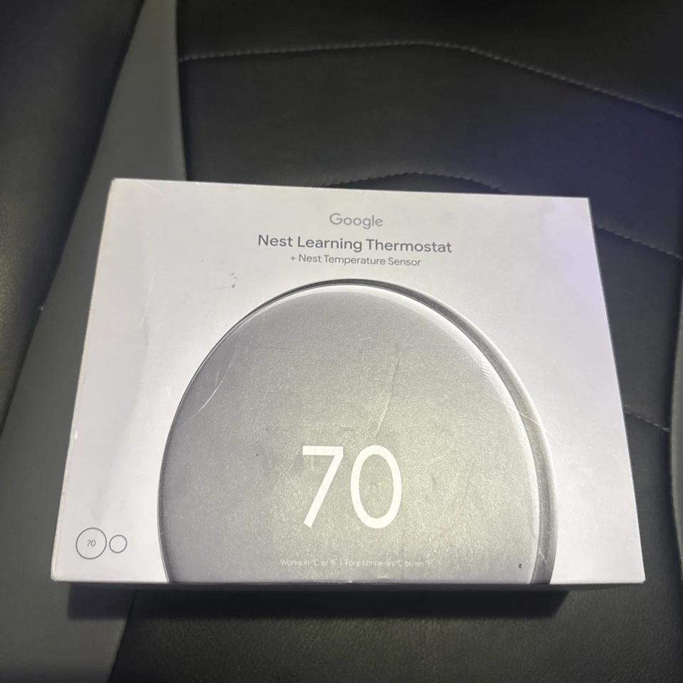 Google Nest Learning Thermostat (4th gen) w/ Temperature Sensor (2nd gen) Silver - Image 1 of 1