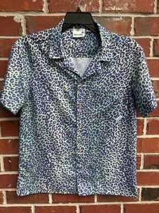 BOARDIES Ropa Lima Leopardo S Manga Corta Turquesa Rosa Camisa Abotonada G3 - Imagen 1 de 7
