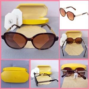 SWAROVSKI SK0365 52F Havana Women's Round Eye Sunglasses 59-17-140 New In Box - Picture 1 of 14