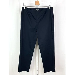 LAFAYETTE 148 Größe 10 vorne flach Seitenreißverschluss Knöchel kurze Hose Stretch Baumwolle schwarz  - Bild 1 von 8