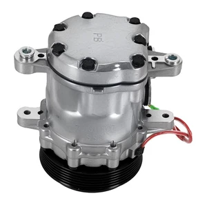 A/C Compressor Assembly For Sanden SD7 HC5005BK 112mm Black 6-Groove Pulley - Picture 1 of 9