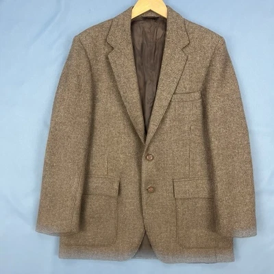 Blazer vintage para hombre talla 42R marrón lana madera botones coderas WFF Farah años 80’s Foto 1 de 4