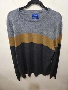 Apt 9 Men's Seriously Soft Gray Gold Crewneck Merino Wool Blend Sweater XL - Picture 1 of 12
