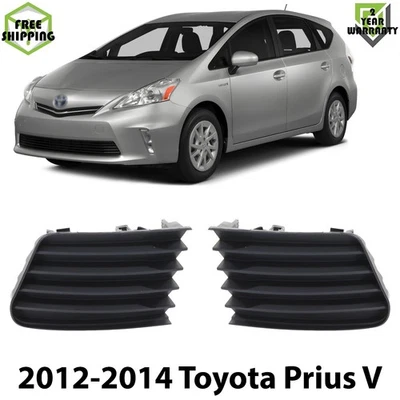 Front Fog Lights Cover Black Plastic Left & Right Side For 12-14 Toyota Prius V Foto 1 de 4