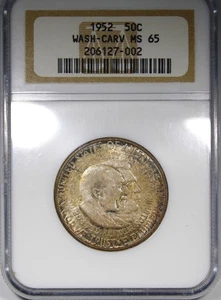 1952 Washington Carver Commemorative Half Dollar NGC MS65 Toned Coin - Picture 1 of 4