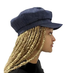 Denim Baker Boy Hat Country Stylish Newsboy Cap Blue Unisex One Size CRAGGI - Picture 1 of 7