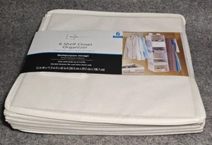 Mainstays 6-Shelf Hanging Closet Organizer | NEW | Fabric Storage | 12"x11.5"x42 - Picture 1 of 4
