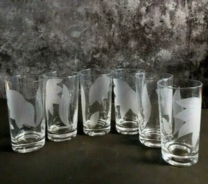 Vintage McBride Cameo Highball Glasses Set of 6 - Picture 1 of 5