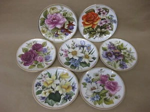 7 Edwardian China Display Plates ~ Floral / Flowers ~ Fine Bone China ~ 6 1/2" - Picture 1 of 13