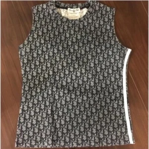 Vintage Christian Dior Tank Top Logo Mark Patternblue Cotton US12:JP - Bild 1 von 4