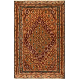 Traditional Afghan Biljeek Nakhunak Mashwani Wool Kilim Rug 3'1x4'9 ft-B21527 - Picture 1 of 6