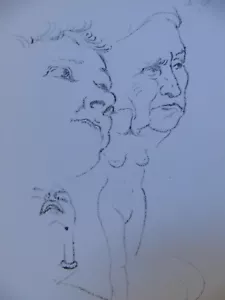 Norddeutsche Künstler Willy Meyer-Osburg "Doppelseitige Zeichnungen mit Studien" - Picture 1 of 3