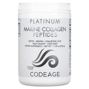 2 X Codeage, Wild-Caught Marine Collagen Peptides Powder, Platinum, Unflavored, - Picture 1 of 2