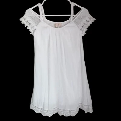 ZOE & ROSE Banda de Gitanas Niñas L 10/12 Blanco Gasa Como Vestido Playa Fotos Foto 1 de 4