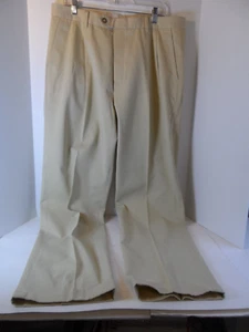 Pantalones de hombre Enro Platinum caqui plisados/puños W 38 x L 34 100 % algodón - EC - Imagen 1 de 8