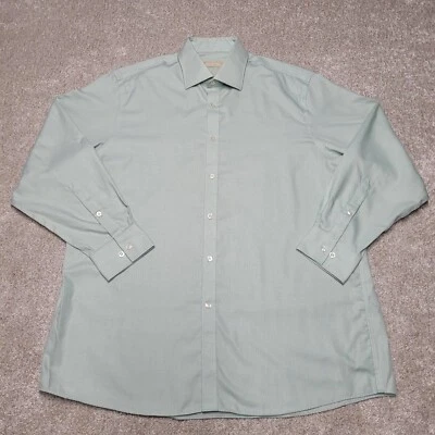 Camisa Michael Kors Para Hombre 17 32/33 Verde Cuadros Abotonada Manga Larga Foto 1 de 4