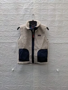 New Patagonia Kids Retro X Vest Natural W Classic Navy Sz L (12) - Picture 1 of 6