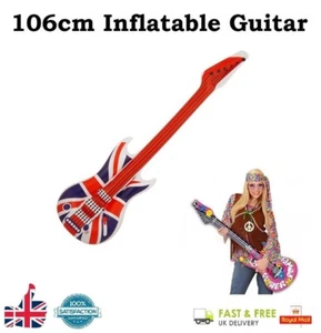 106cmINFLATABLE UNION JACK REUSABLE GUITAR BlowUp British Flag Singer FancyDress - Picture 1 of 2