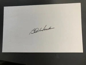 Chicago Cubs / Texas Rangers BILL HANDS autographed 3x5 Index Card - Picture 1 of 1
