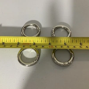 Miche Set of 4 Silver-tone Silver 1” Carabiner Rings Spring Gate Quick Connect - Picture 1 of 3