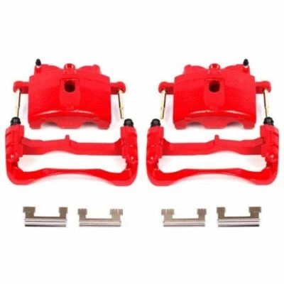 Pinzas PowerStop rojas con soportes para Cadillac DeVille 00-04 delanteras - par Foto 1 de 4