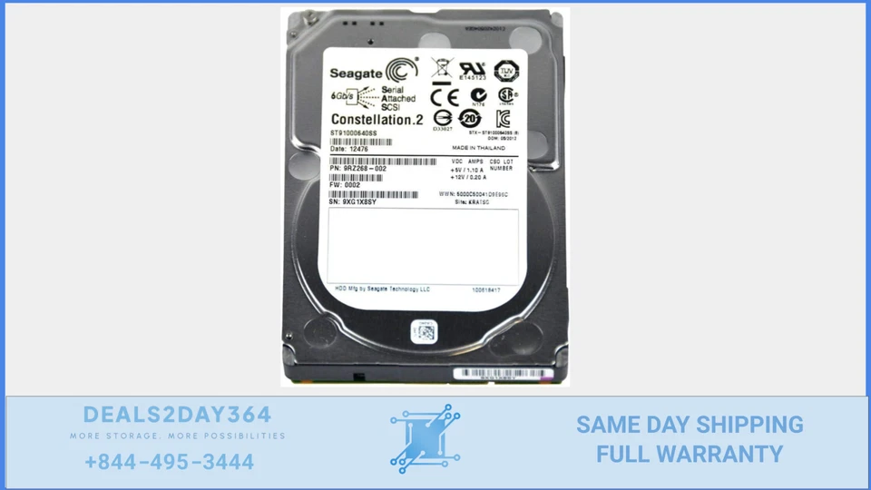 Seagate ST91000640SS  1TB 7.2K RPM 6Gb/s 2.5" SAS HDD Hard Drive - Image 1 of 4