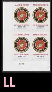 US 6005 Marine Corps 250 Years F plate block 4 LL MNH 2025 - Picture 1 of 1
