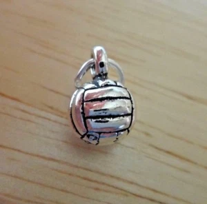 ¡Dije waterpolo de voleibol sólido pequeño de 7 mm plata esterlina! - Imagen 1 de 6