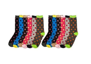 Mamia Fashion Socks POLKA DOT DESIGN-12 Pair- Size 9-11 Fast Shipping !!! - Picture 1 of 1