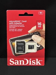 SanDisk Standard 16GB microSD Memory Card - NEW SEALED - Picture 1 of 2